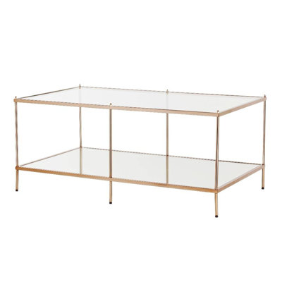 Harvey-John 42" Glass And Metal Coffee Table