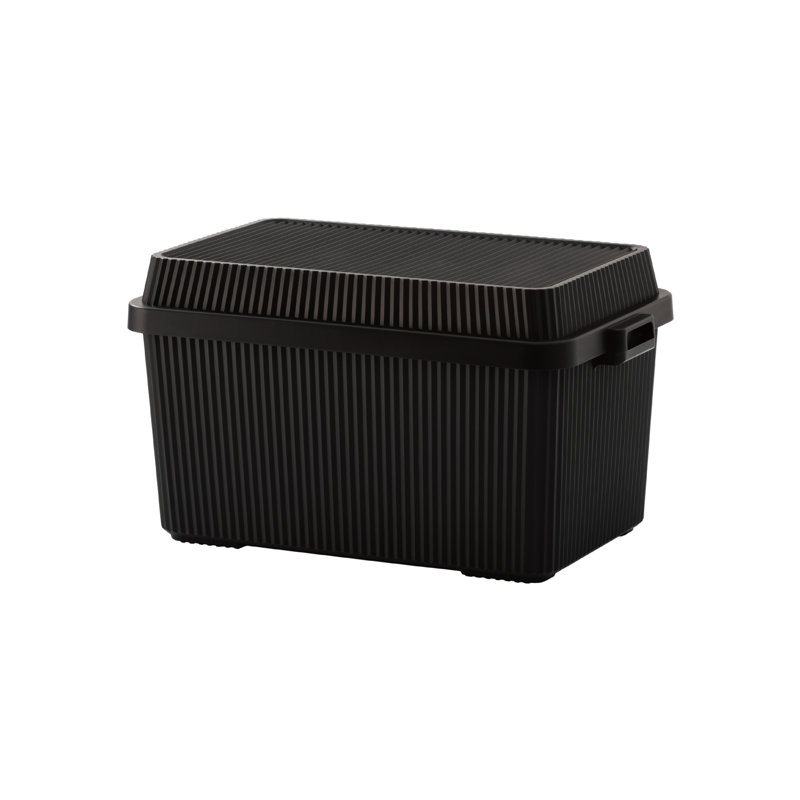 Like-it Plastic Storage Box Bin Black Deep Durable Organizer for Outdoor and Garage, 17.75" H x 16.61" W x 27.83" D, Black