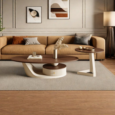 Oval Coffee Table with Iron