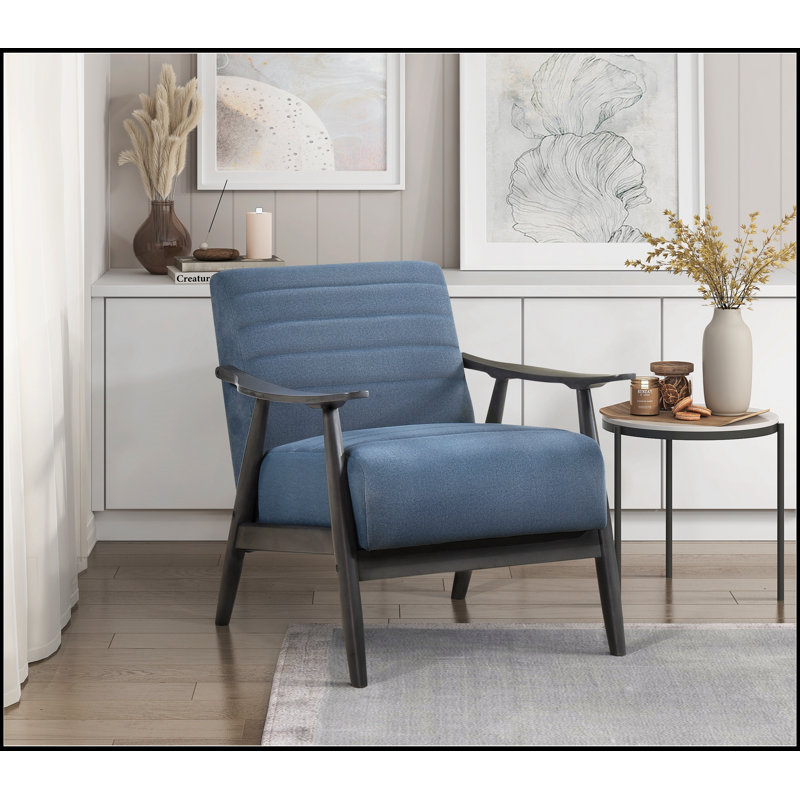 Fauteuil en tissu avec 4 pieds, Bleu