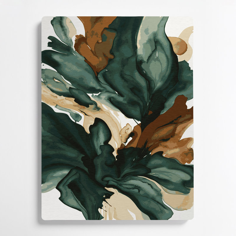 Aquarelle abstraite, art mural en métal vert 32, H 14 po x l 11 po