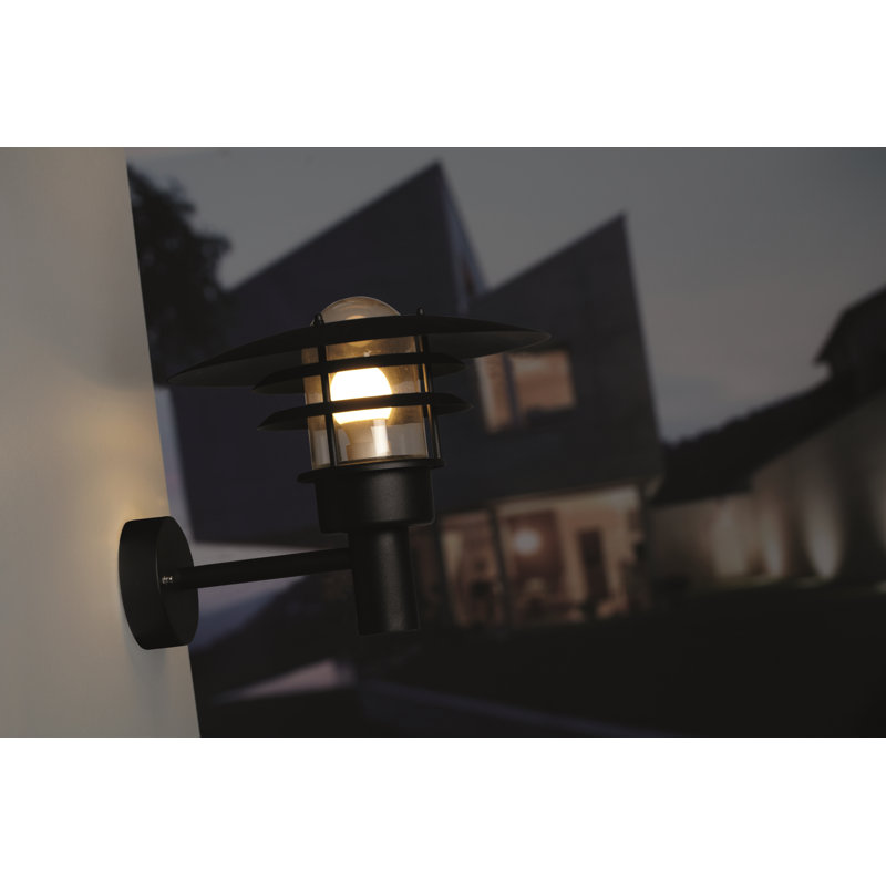 Outdoor Wall Lantern, Galvanised, 28cm H x 36cm W x 36cm D