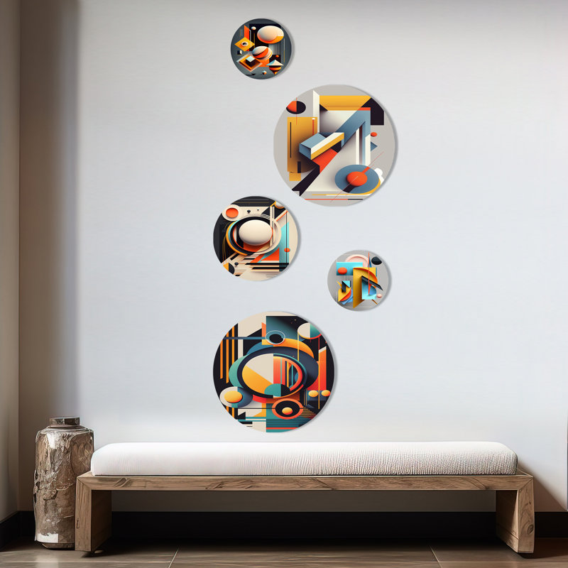 Minimal Bauhaus Dimensions IV - Décoration murale géométrique moderne en métal