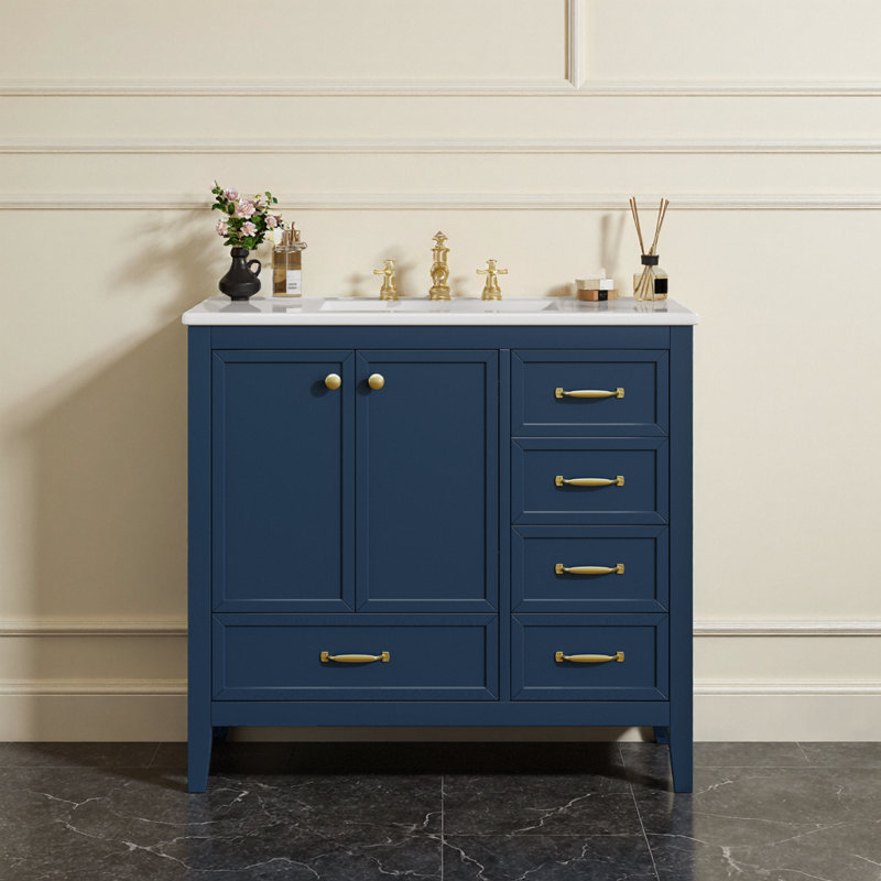 Meuble-lavabo élégant et moderne: le design intemporel rencontre le luxe quotidien, Bleu