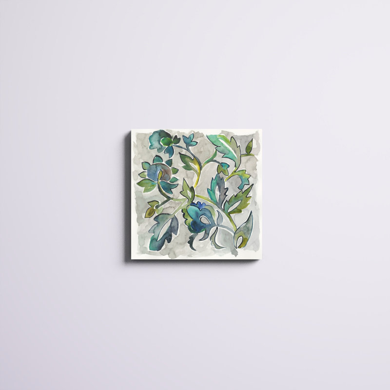 «Sapphire Vine II» par Chariklia Zarris - reproduction d'art sur toile, H 20 po x l 20 po