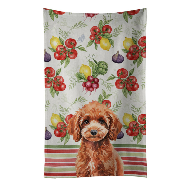 Serviette de cuisine miniature caniche, Miniature Red Poodle