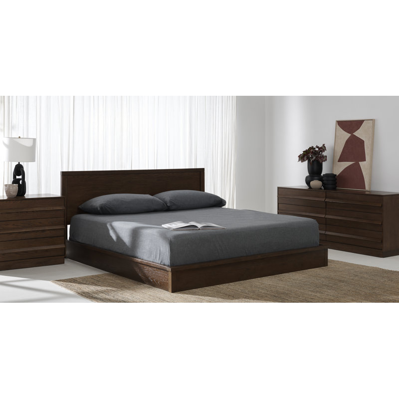 Ensemble de chambre à coucher 3 pièces Sauger, Très grand, Chêne moyen