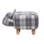 Tartan Cow Footstool with wooden legs-47967545