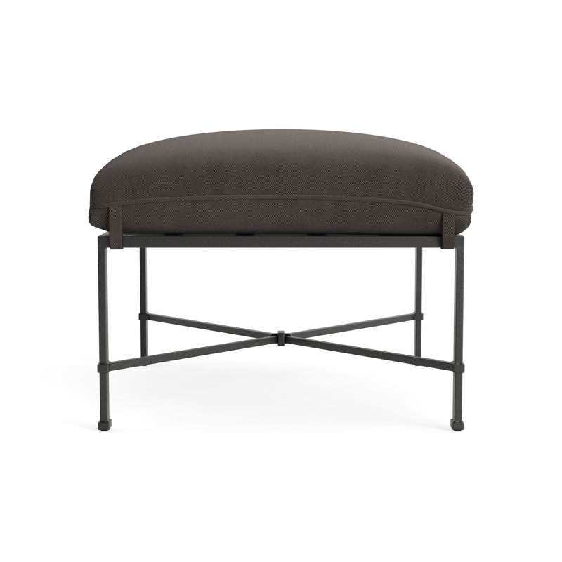 Venetian Outdoor Ottoman, Textured Pewter, Fushion Charcoal