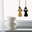 Panneau de vitrail 5,5 "H Pups In Santa Hats