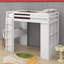 Lit mezzanine double avec grandes tablettes, bureau et lumière DEL-753689438