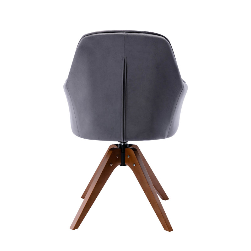 45.97cm H Upholstered Armchair, Grey Velvet