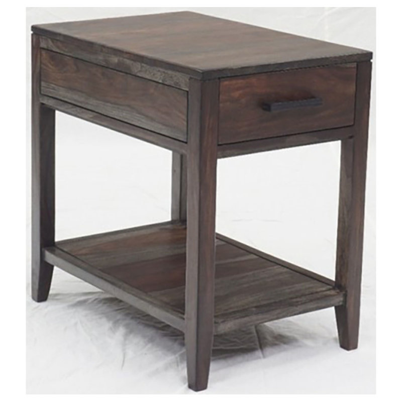Gaugain Solid Wood End Table with Storage