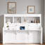 Lit escamotable intégré avec bureau et tablettes de rangement-40578354