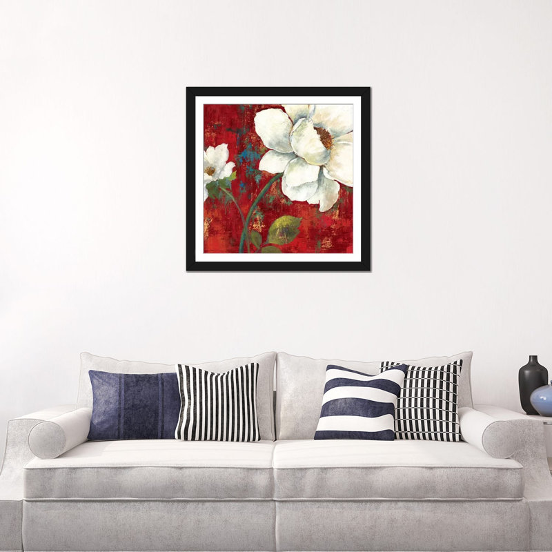 « velours ii », reproduction sur toile, H 24 po x l 24 po x P 1 po, Papier d'art encadré noir, Blanc