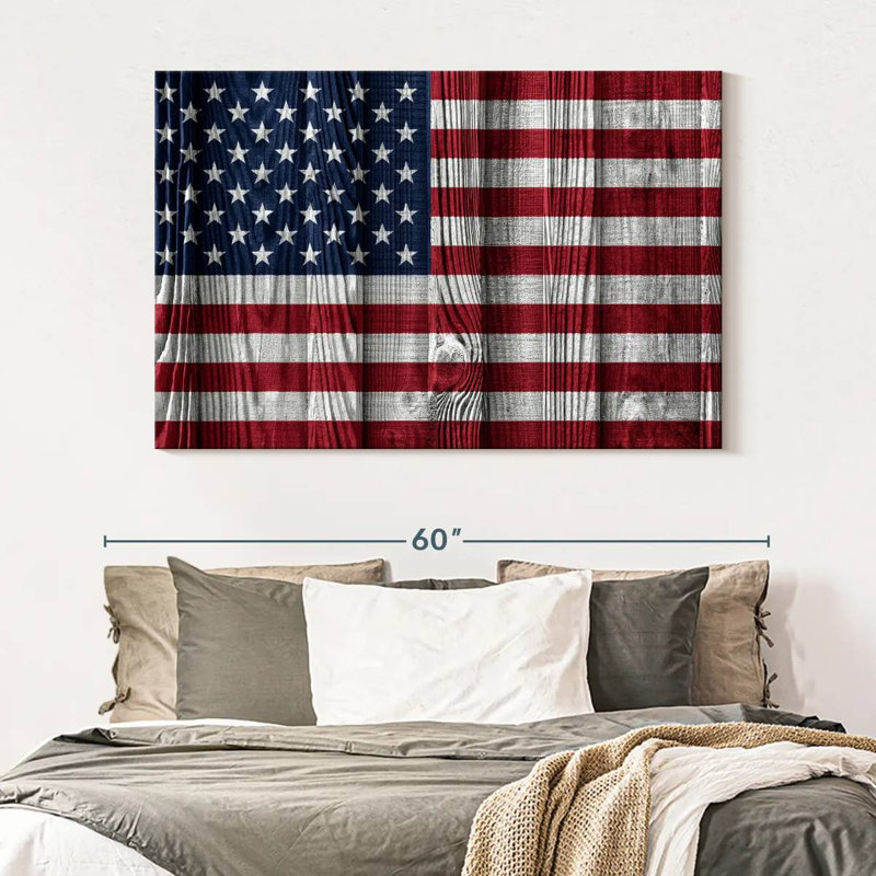Borges US Flag On Wooden Slats