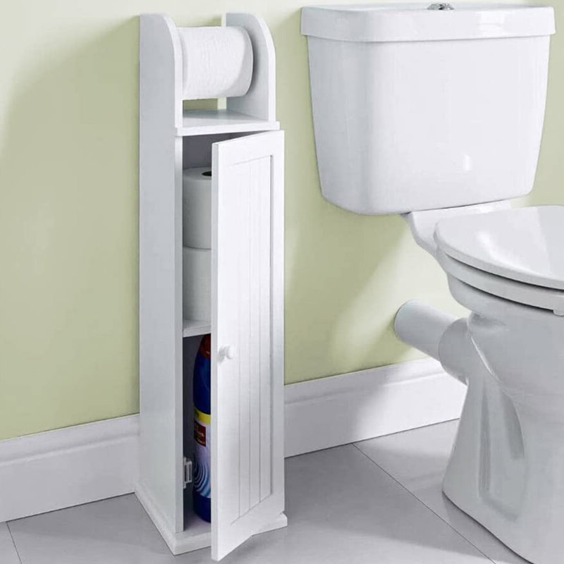 Free Standing Toilet Paper Holder, White