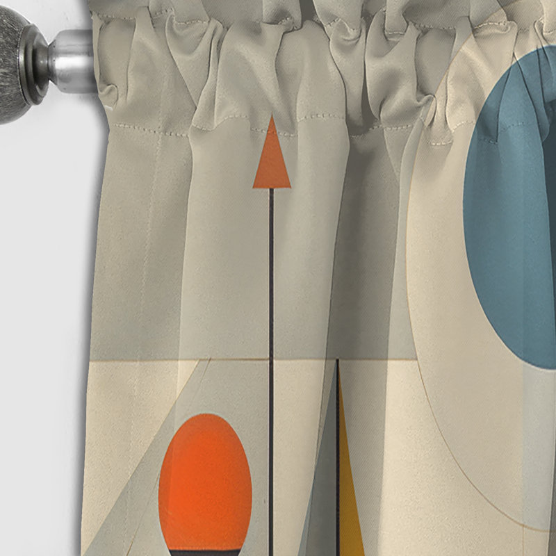 Panneau de rideau abstrait, motif occultant de style Mid-Century géométrique - Serendipity Abstract Mid-Century Geometrics I