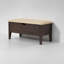 Banc Oslo en chêne blanc américain 43 po – Chêne expresso, cuir beige