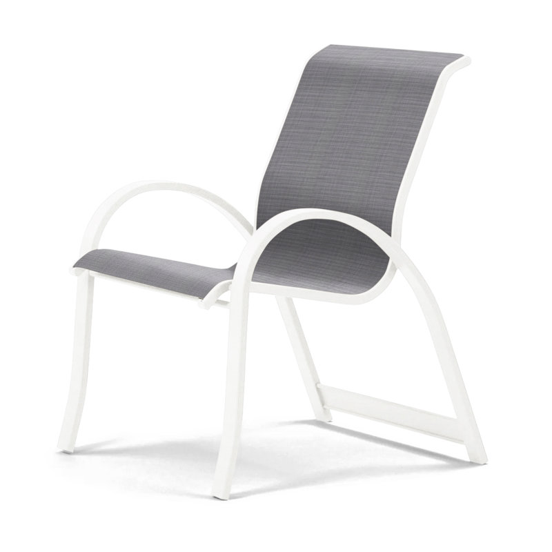 Fauteuil de salle à manger empilable Hiraku, Blanc, Titane Sunbrella®