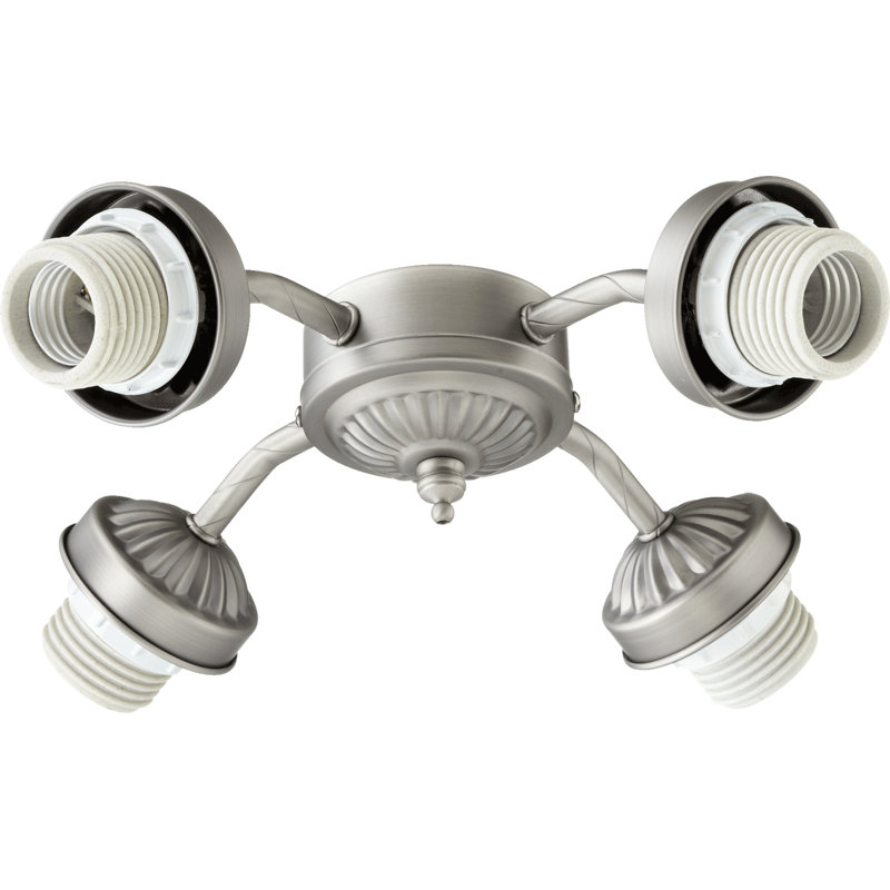 Ventilateur de plafond 4 lumières, Fluorescent, Bronze huilé