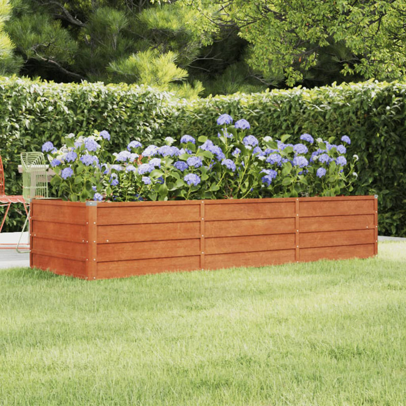 Garden Raised Bed Rusty Brown Corten Steel 63 X 31.5 X 17.7 In, 17.7" H x 94.5" W x 31.5" D