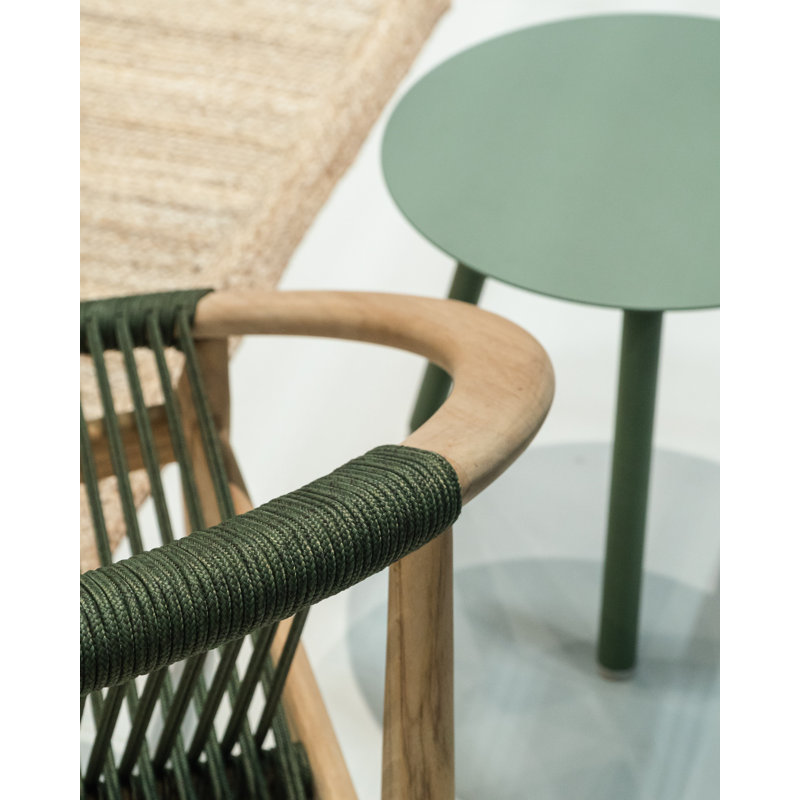 Frida Outdoor Lounge Chair, Green/Oak