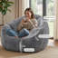 Fauteuil à billes surdimensionné, chaise longue moelleuse en fausse fourrure-1363845793