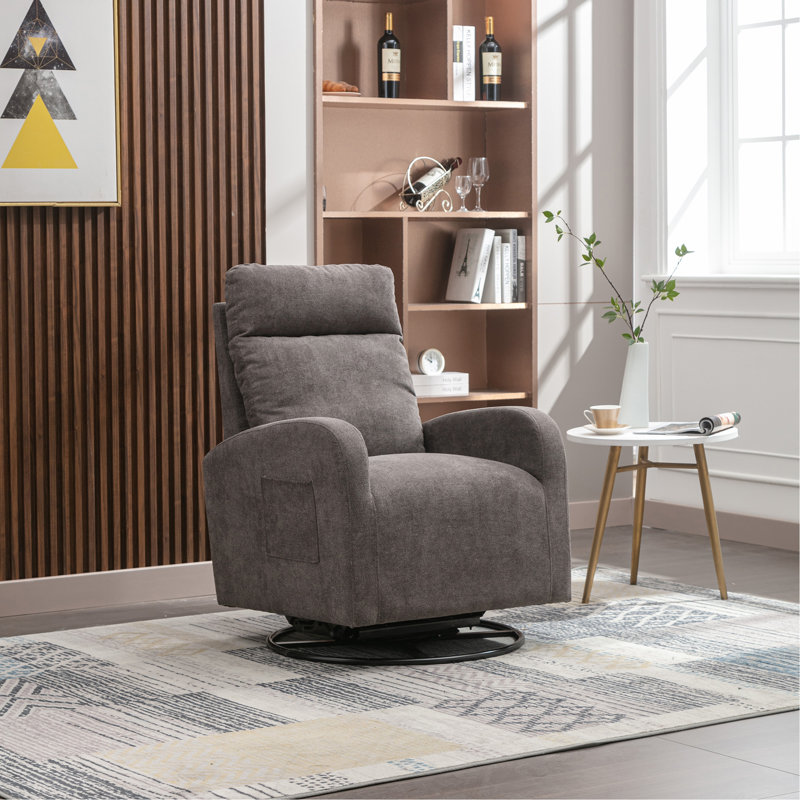 Chaise berçante Rayfe, Tissu gris foncé