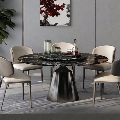 Luxury Modern Marble Round Dining Table Set