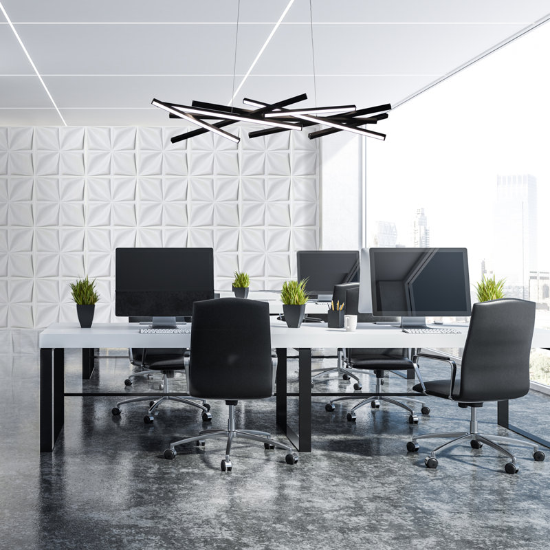 Parallax 55in LED Linear Pendant 3000K, Black, 10.88" H x 55" W x 13.6" D