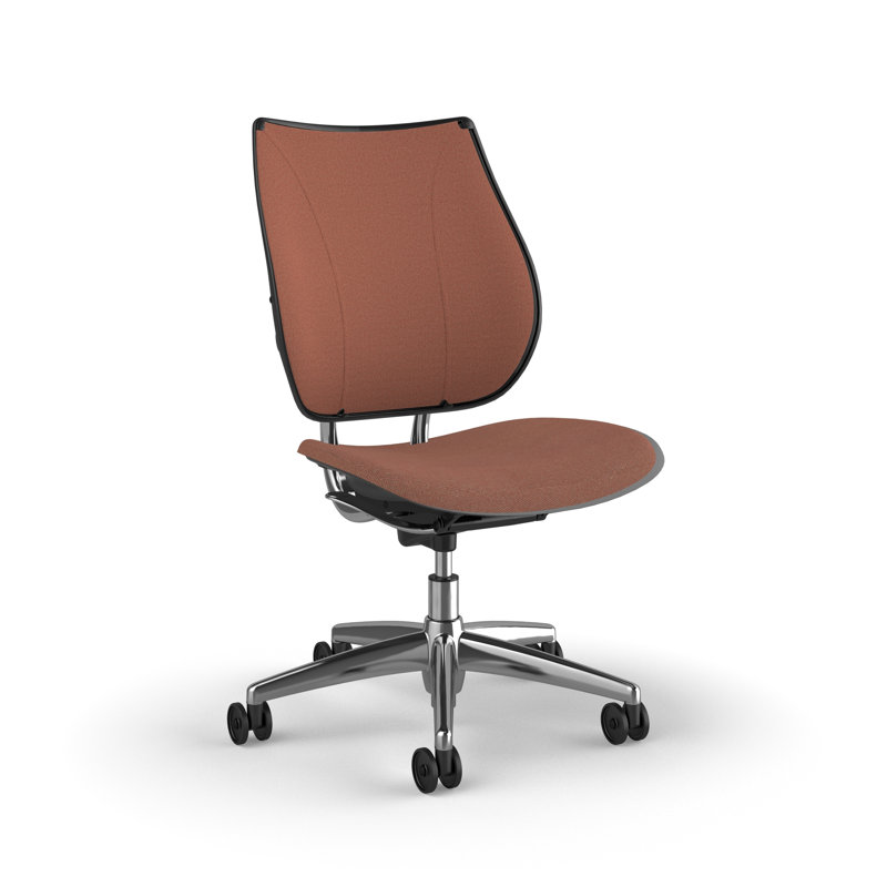 Chaise de travail ergonomique avec dossier rembourré Liberty, Sans accoudoirs, Brun rougeâtre - 0551