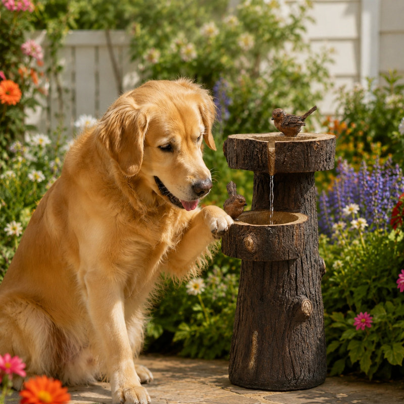 22.4" Tall Water Fountain with Led Lights
