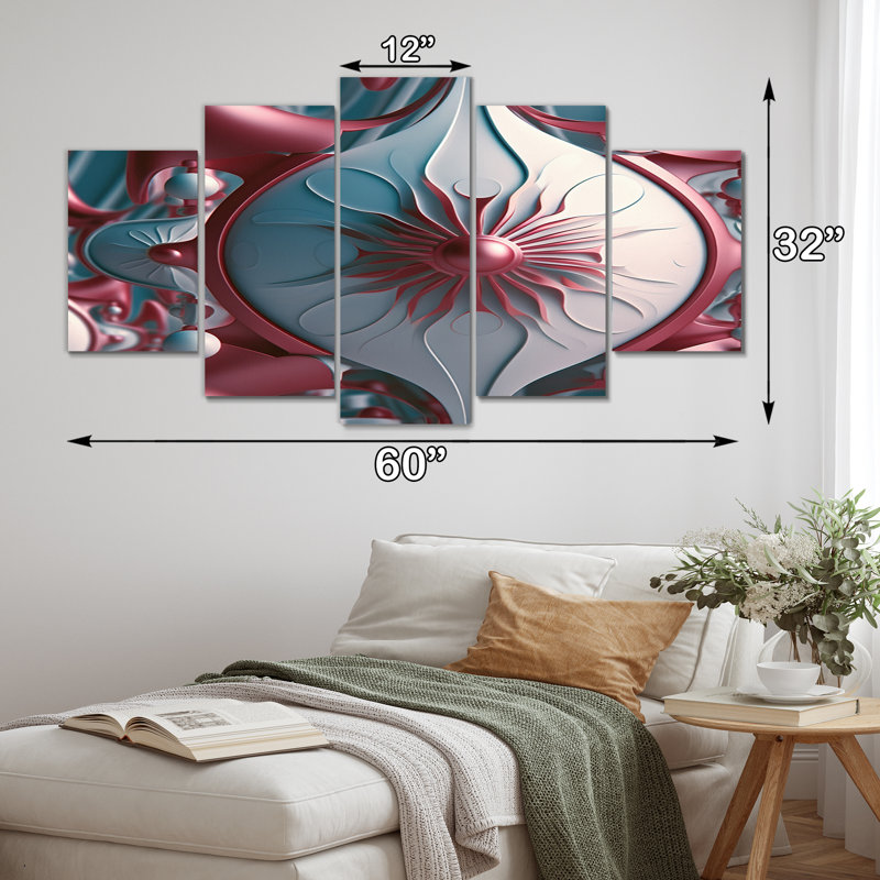Chukudeni - Fractals Wall Art Living Room - 5 panneaux