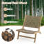 Chaise longue en bois de teck avec dossier tissé en nylon et siège confortable George Oliver-590902424