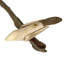 Mobile suspendu en bois flotté et quatre oiseaux, couleur crème, beige et marron, hauteur 61 cm