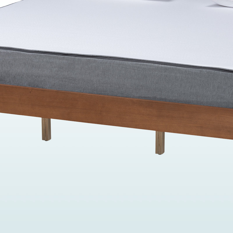Galwyn King Size Bed Frame - Mid-Century Modern Brown, 14.69'' H X 82.23'' L X 78.46'' W, King