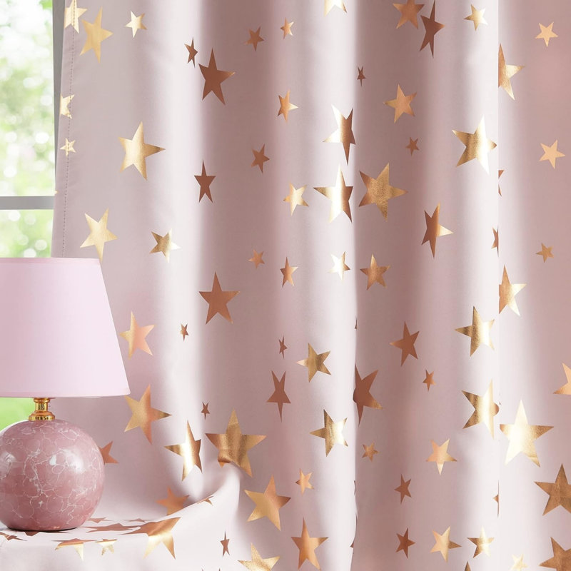 Blackout Curtain Panel Pair, Pink, 274cm Width x 132cm Drop
