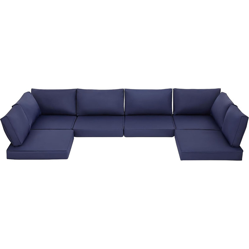Ensemble de 14 coussins de mobilier de patio, coussins d'extérieur de remplacement, Bleu