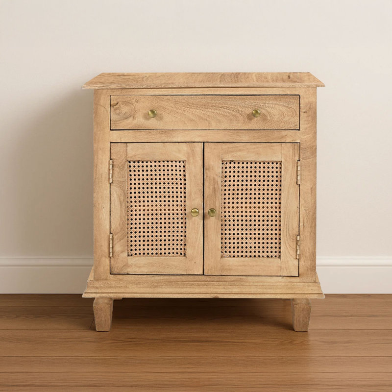 Timaj 30 inch Solid Wood brown Nightstand