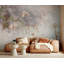 Papier peint beige avec branches de prunier doux-214078792