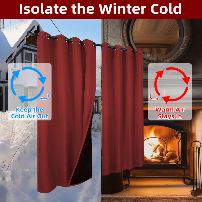 Rideau simple occultant et texturé Oakridge, Rouge, L 52 po x L 63 po