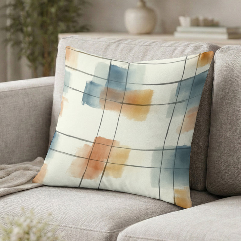 Coussin Plaid, H 18 po x l 18 po