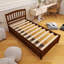 Lit plateforme simple en bois avec deux tiroirs et tête de lit-1482638534