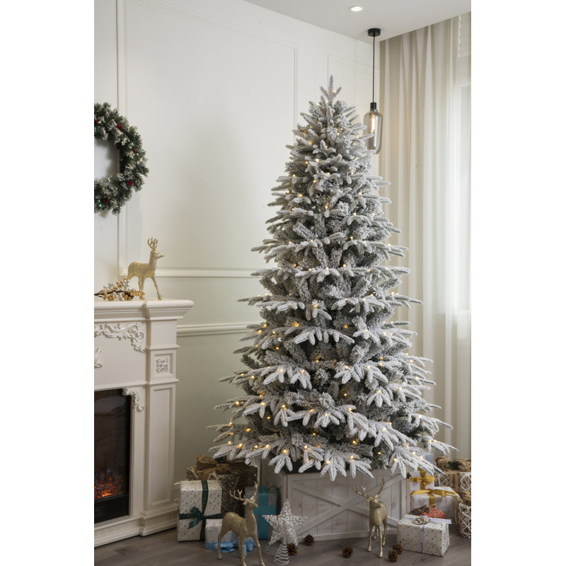 Arbre de Noël artificiel épinette vert enneigé, 7 pi
