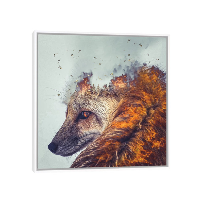 Firefox by Paul Haag - Print on Canvas, 45.72 cm H x 45.72 cm W, White Framed