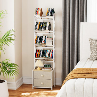 Étagère de rangement pour CD avec tiroirs, étagère de rangement pour DVD à 5 niveaux, grande capacité pour CD / DVD, blanc