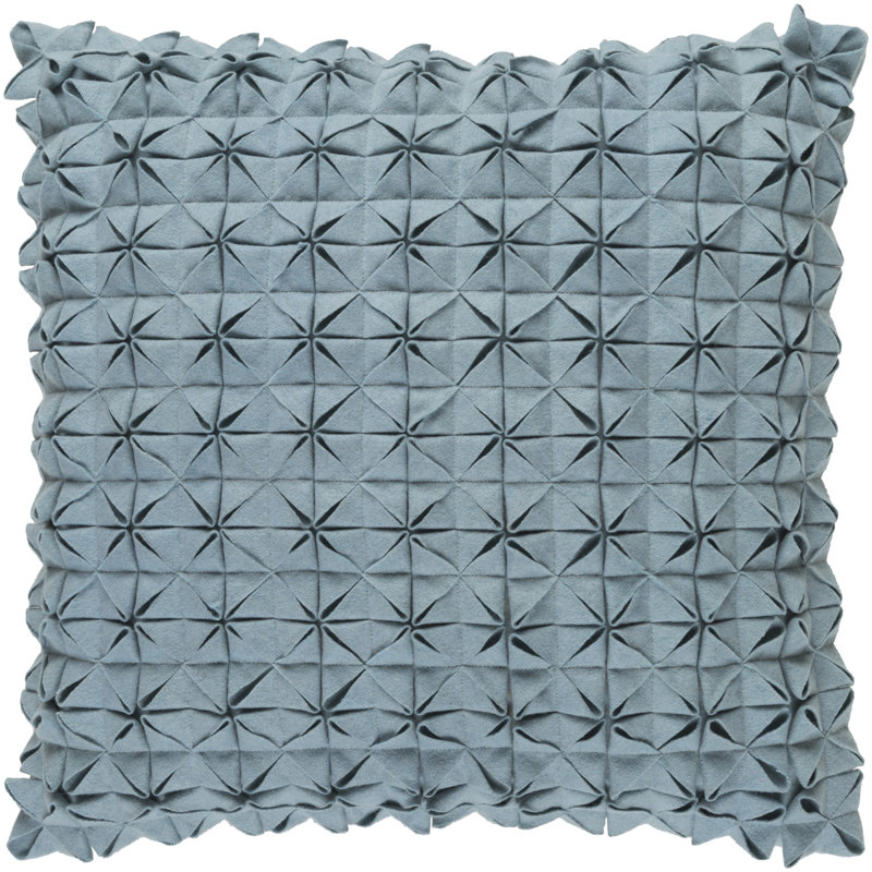  Wool Throw Pillow, 18" H x 18" W  x 1" D, Green, Cover only