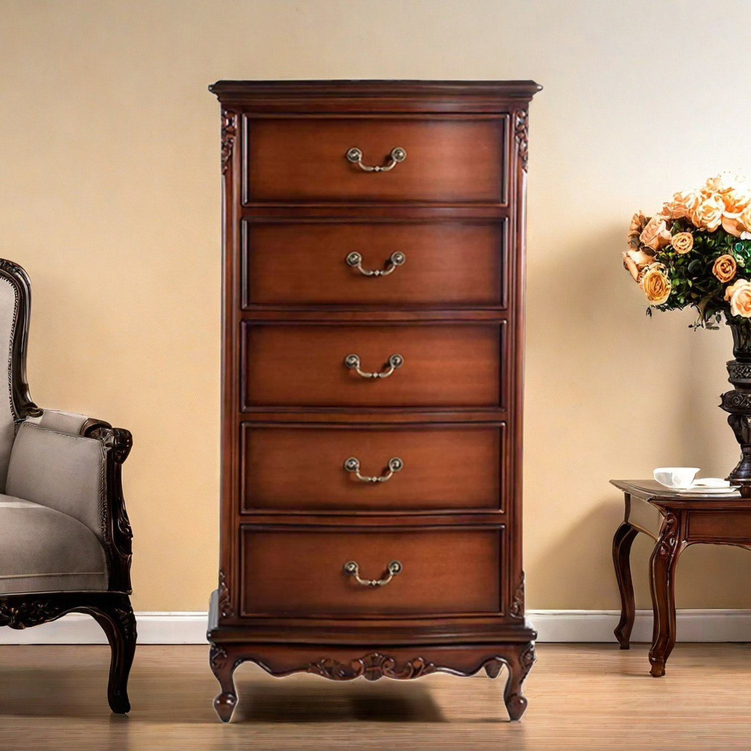 Vivid Space Creation 5-Drawer Accent Chest and Console Cabinet | Wayfair