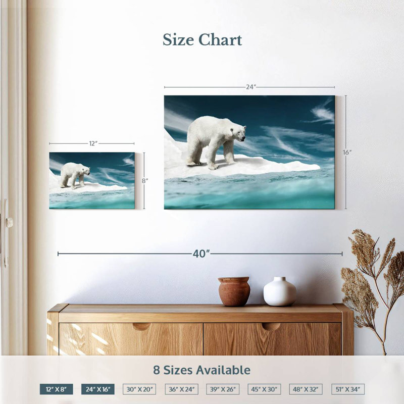 Brampt Ice Bear, 16" H x 24" W